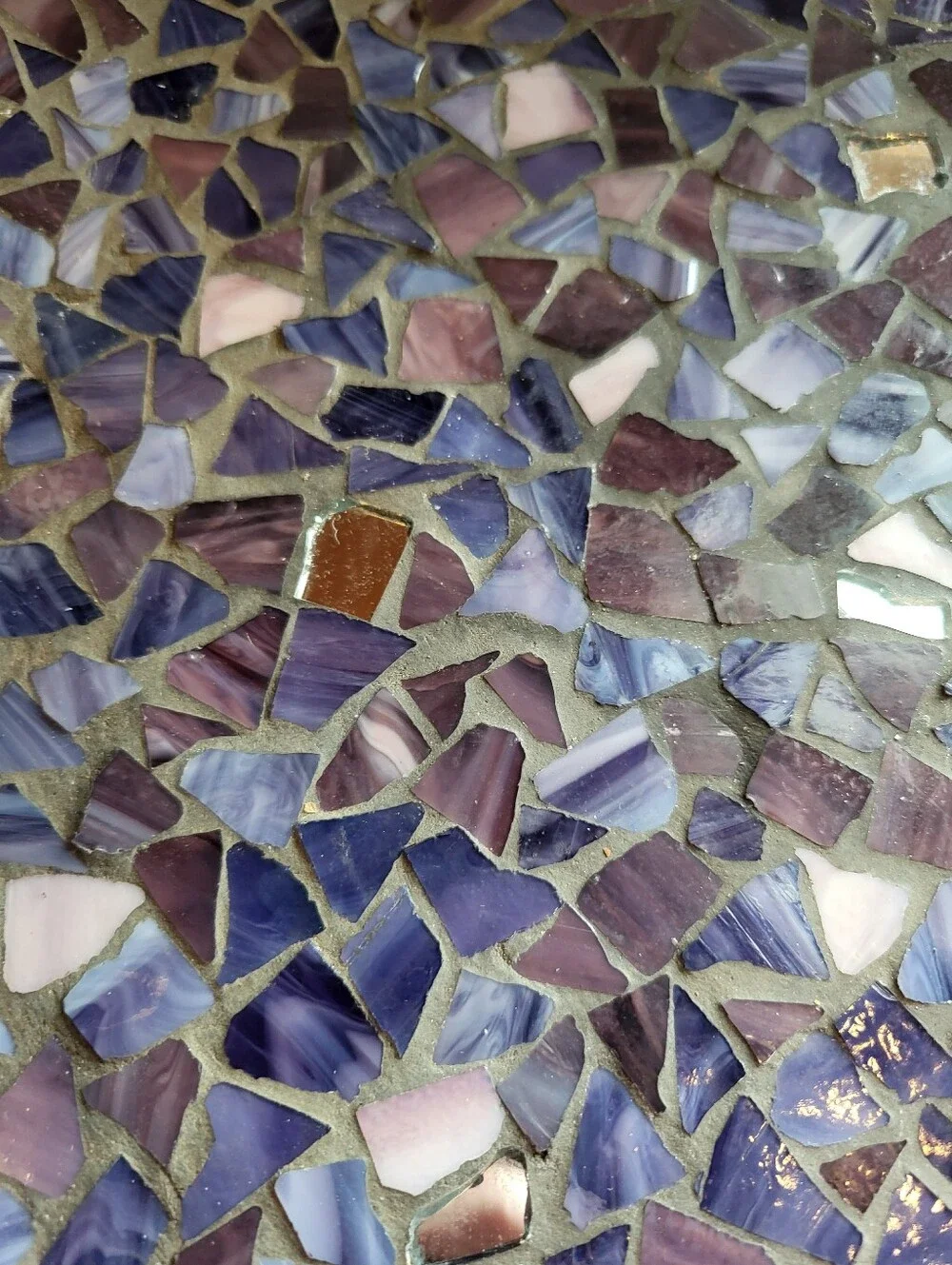 Handmade 13 Inch Mosaic Glass Charger Plate - Purple & Lavender